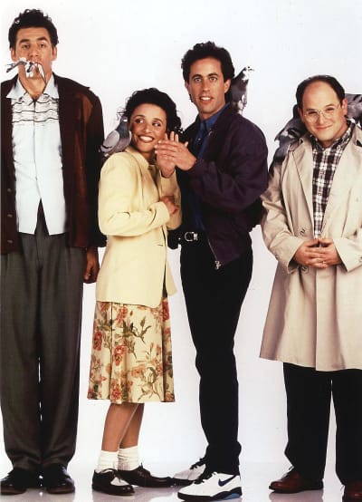 The cast of the popular NBC comedy series "Seinfeld" Filmed in an undatred phoo file.